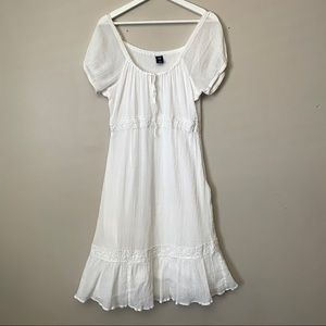 GAP White Romantic Peasant Dress